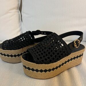 Tory Burch Black Dandy Sandal 6 1/2